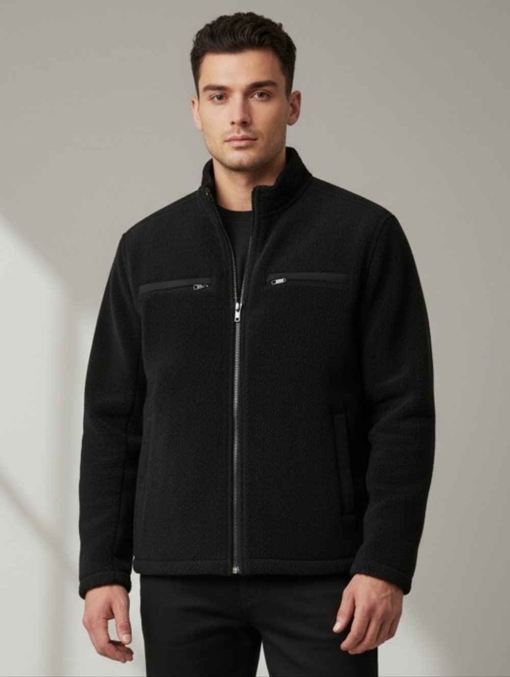 Claiborne Men's Black Faux Suede Jacket LG